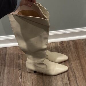 Elegant Cream Knee-High Women's Boots